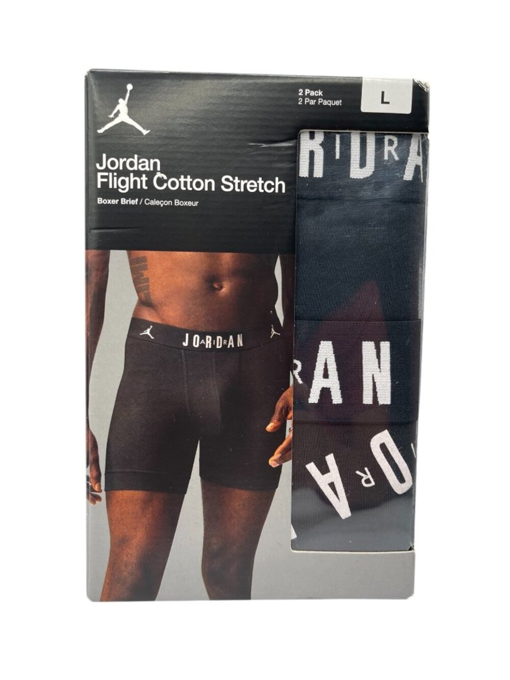 Men's 2-Pack Cotton Flight Essentials Logo Print Boxer Briefs SZ Large